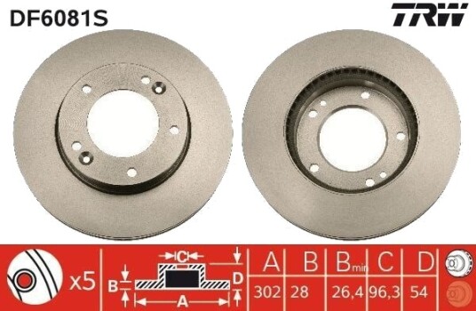 Bremseskive TRW DF6081S
