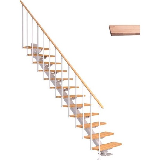 Dolle Sydney Rett Trapp Hvit 9016 classic Ii hvitoljet Eik 75 13 Loddrett Høyde 259 315cm Dolle Sydney Rett Trapp Hvit 9016 classic Ii hvitoljet Eik 75 13 Loddrett Høyde 259 315cm
