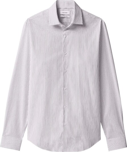 Calvin Klein Slim Esntl Poplin Str Stp Grey 39