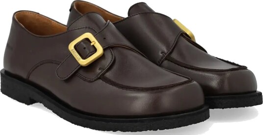 ANGULUS Shoes Flat With Buckle Brown 39.5