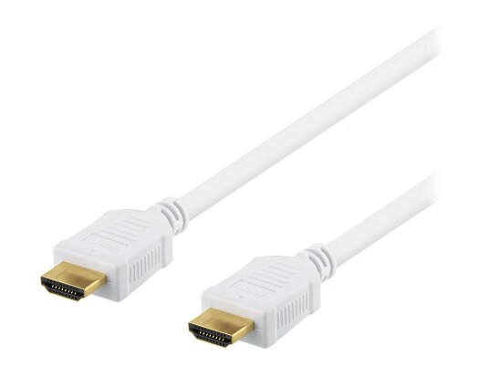 Deltaco Høyhastighets HDMI-kabel 0,5 m med Ethernet 4K, Hvit