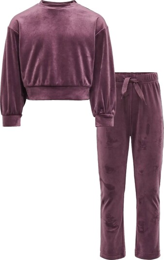 Kids Only Kmgrebel Velvet Oneck Sweat Set Swt   Burgundy   104