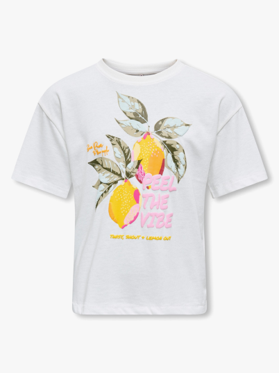 Kids Only Blinis Life Short Sleeve Loose Top Box Junior Hvit 110/116