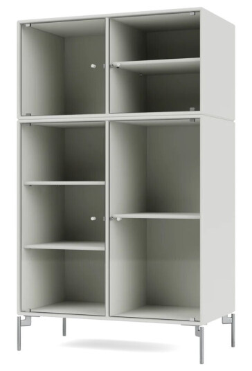 Montana Ripple III vitrineskap 69,6 x 117,6 x 38 cm Nordic-ben chrome