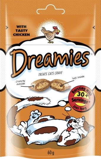 Dreamies Skinke Kylling Kattegodbit 60 G Dreamies Skinke Kylling Kattegodbit 60 G