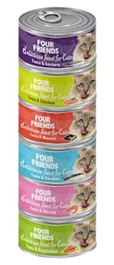 Four Friends 6-pakning Kattemat Våtfôr med Blandede Smaker 6 x 85 g