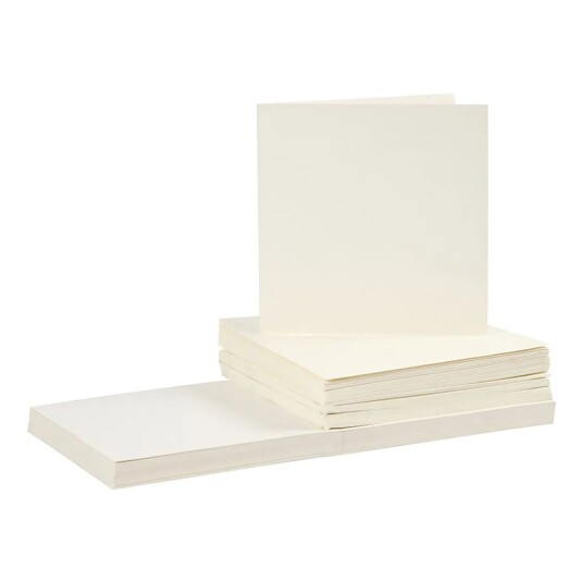 Cc Kort og Konvolutt Offwhite Kvadratisk - 50-pakning Cc Kort og Konvolutt Offwhite Kvadratisk - 50-pakning