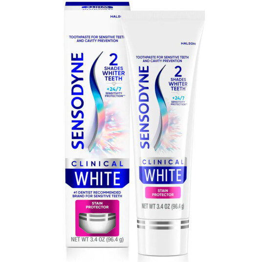 SENSODYNE Whitening Tandpasta Clinical White Anti Stain 75 ml. SENSODYNE Whitening Tandpasta Clinical White Anti Stain 75 ml.