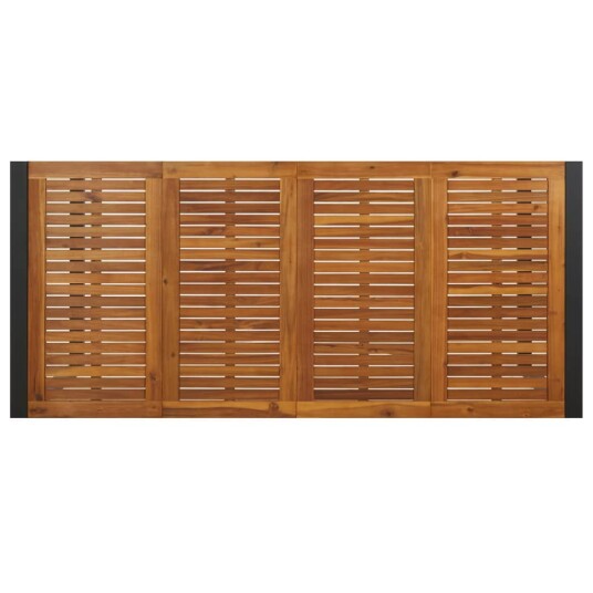 vidaXL Hagebord med U-ben 200x90x75 cm heltre akasie