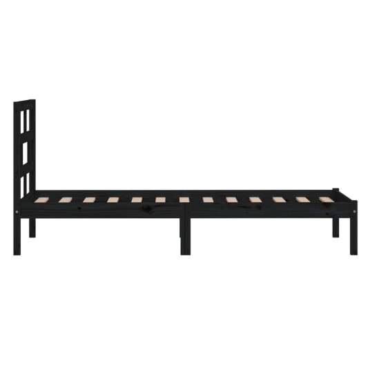 vidaXL Sengeramme svart heltre furu 100x200 cm
