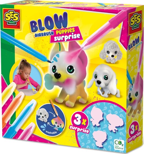 SES Creative Blow Pens Decorate 3 Puppies S14333 SES Creative Blow Pens Decorate 3 Puppies S14333