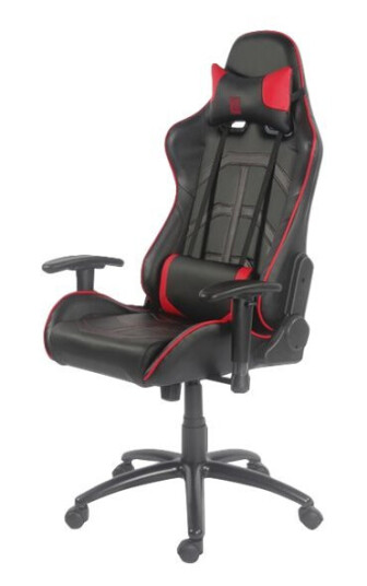 Lc Power Lc-Gc-1 - Stol - Ergonomisk - Armlener - T-Formet - Roterende - Plastikk Metall Pu-Belagt Lær - Sort / Rød
