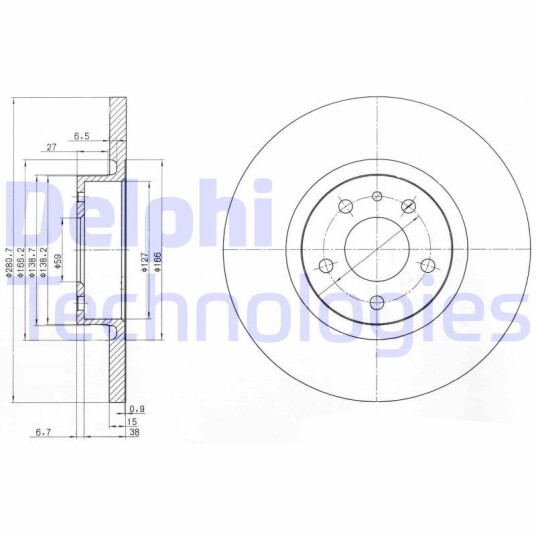 Bremseskive DELPHI BG3420 Bremseskive DELPHI BG3420
