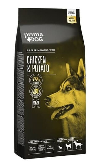PrimaDog Hundefôr 10 kg Kylling & Potet for Voksne Hunder uten Korn PrimaDog Hundefôr 10 kg Kylling & Potet for Voksne Hunder uten Korn