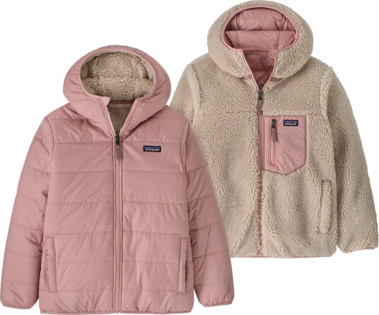 Patagonia Kids Reversible Ready Freddy Hoddy Fuzzy Mauve XL (14 ÅR)