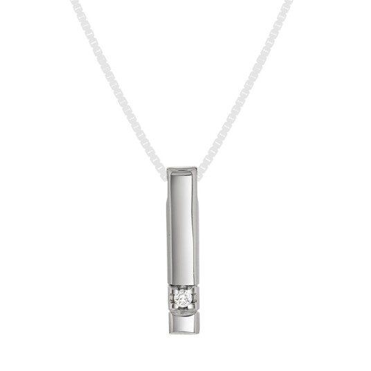 Pan Jewelry, Anheng i 585 hvitt gull med diamant 0,03 ct