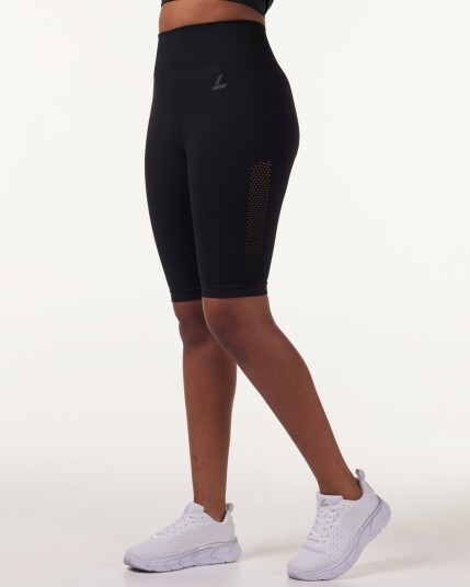 LEVITY Eclipse Mesh Seamless Biker Shorts Black Marl - XS LEVITY Eclipse Mesh Seamless Biker Shorts Black Marl - XS