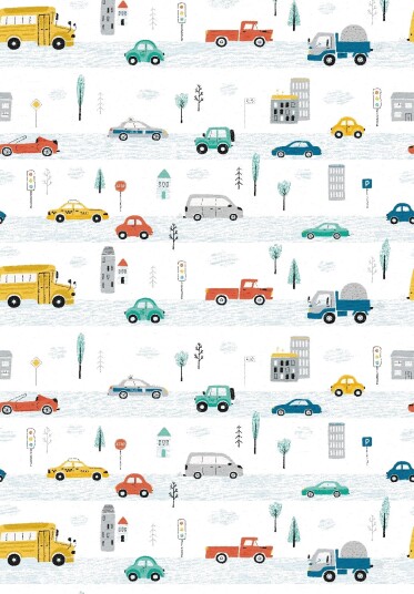 Barneteppe Road Cars multi Størrelse: 120 x 170 cm
