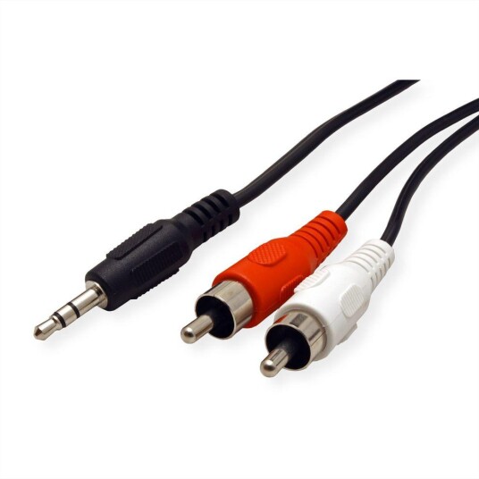 Roline Lydkabel 3,5 mm Til 2x RCA 5 m Roline Lydkabel 3,5 mm Til 2x RCA 5 m