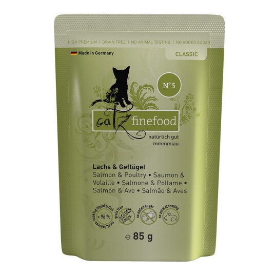 Catz Finefood Porsjonsposer 8 X 85 G Laks & Fjærkre Catz Finefood Porsjonsposer 8 X 85 G Laks & Fjærkre