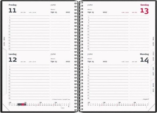 Mayland 2 dages kalender sort PP plast 2027