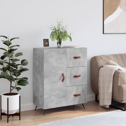 vidaXL Skjenk betonggrå 69,5x34x90 cm konstruert tre vidaXL Skjenk betonggrå 69,5x34x90 cm konstruert tre