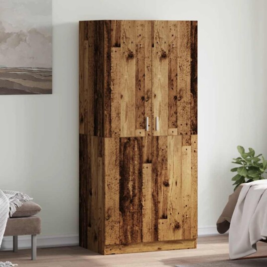 Garderobe gammelt tre 90x52x200 cm konstruert tre 8721158434593