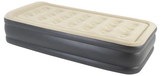 JILONG High Raised Air Bed/built-in Pump 220-240v (twin), madrass cream-coloured