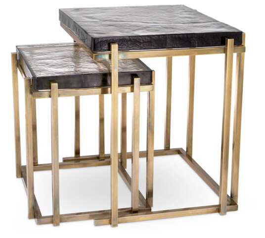 Eichholtz Niemeyer sidebord antikk messing 2-sett