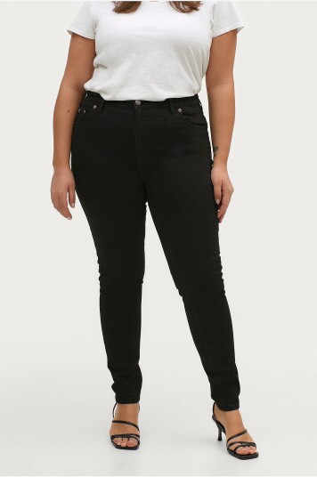 Ellos Plus Collection Smale stretchjeans med høy midje Svart