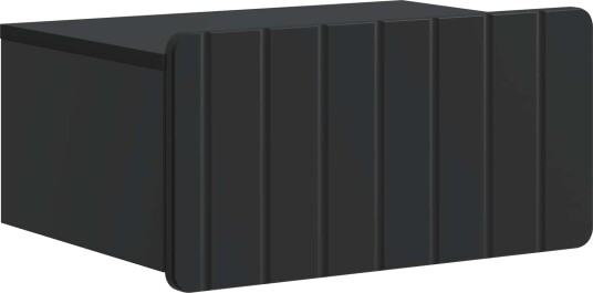  Vegghengt Nattbord Svart 49 x 34,5 x 24 cm Konstruert tre