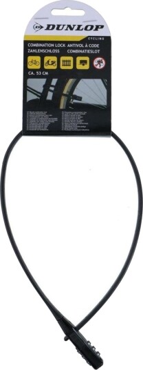 Dunlop Sykkellås Stropp Med Kode Svart