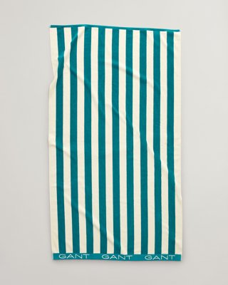 Stripete strandhåndkle DARK TURQUOISE 100X180