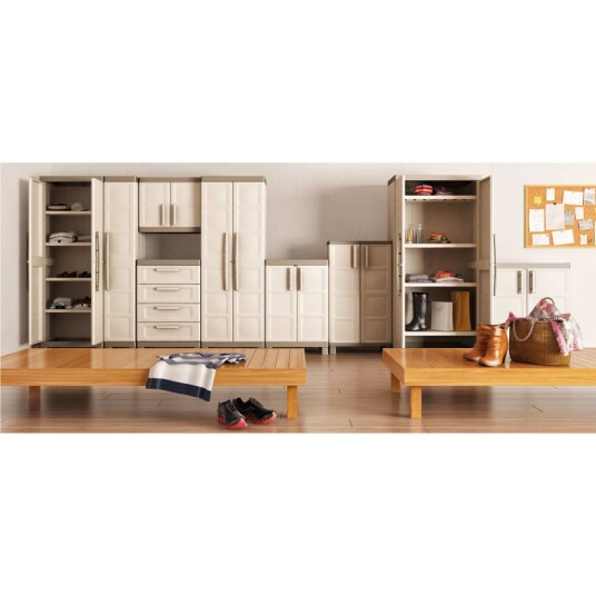 Keter Lavt oppbevaringsskap Excellence beige og gråbrun 97 cm Keter Lavt oppbevaringsskap Excellence beige og gråbrun 97 cm