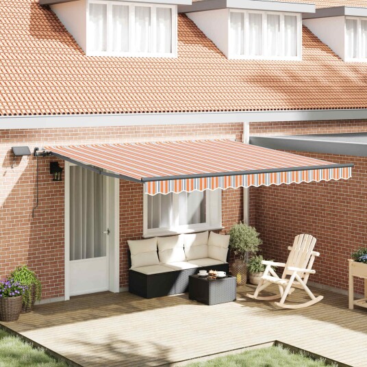 vidaXL Uttrekkbar markise Flerfarget 400 × 350 cm Stoff og Aluminium
