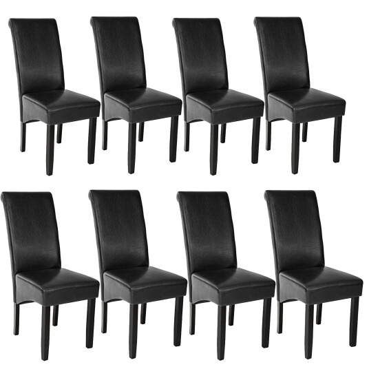 tectake 8 spisestuestoler ergonomisk - svart