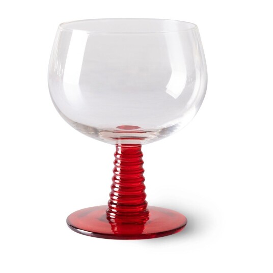 HK Living Swirl vinglass lav R?d