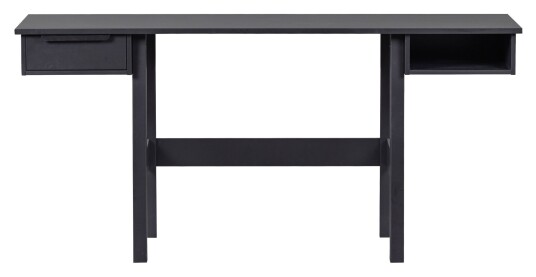Bepurehome Donkey Skrivebord m. 1 skuff, Matt sort furutre Unoliving 1644168-01-0 1676409-01-0