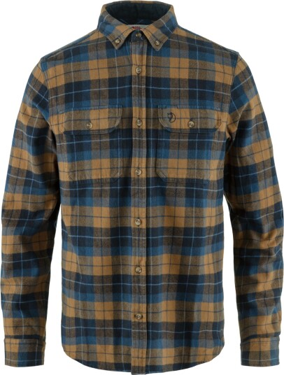 Fjellreven Men's Singi Heavy Flannel Shirt Dark Navy/Buckwheat Brown Dark Navy-Buckwheat Brown XXL