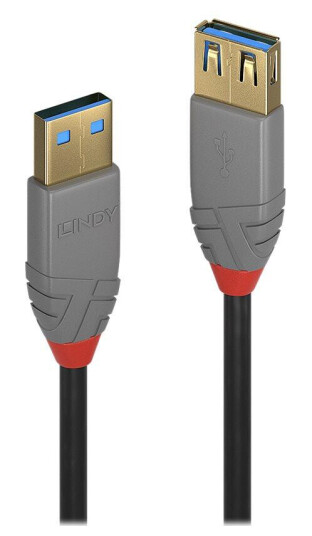 Lindy USB 3.2 Gen 2 Forlengelseskabel 1 m USB A Hunkjønn Sort