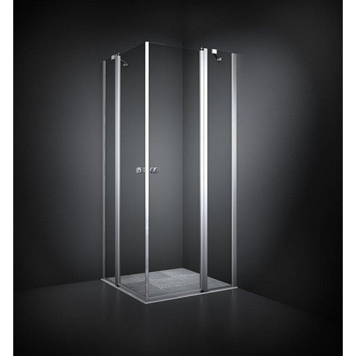 Dansani Match dusjhjørne, 87x97 cm, klart glass, satin profil