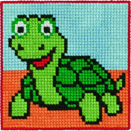 Permin Broderisett barnestråstråstråskilpadde 25x25cm