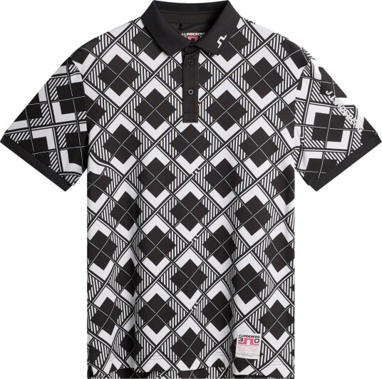 J. Lindeberg 30Y Tour Tech Argyle Polo Black M