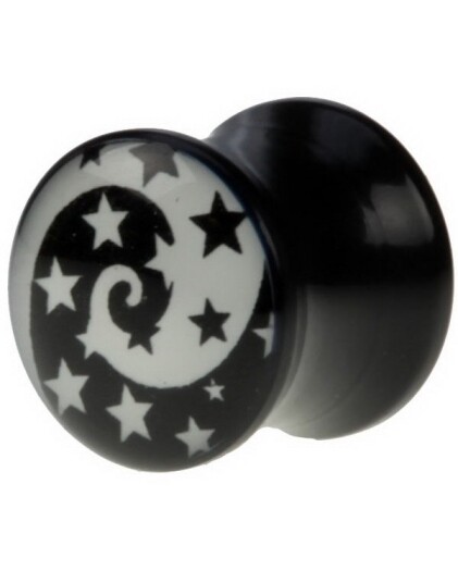 Utgått Stjerne Himmel Svart Piercing Plugg 6 mm