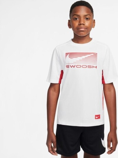 Nike Trenings T Skjorte Multi GX Hvit/Rød Barn størrelse S: 128 137 cm
