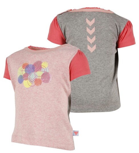 Hummel T skjorte HMLSolvej Grå/Rosa Melert 56 T skjorte