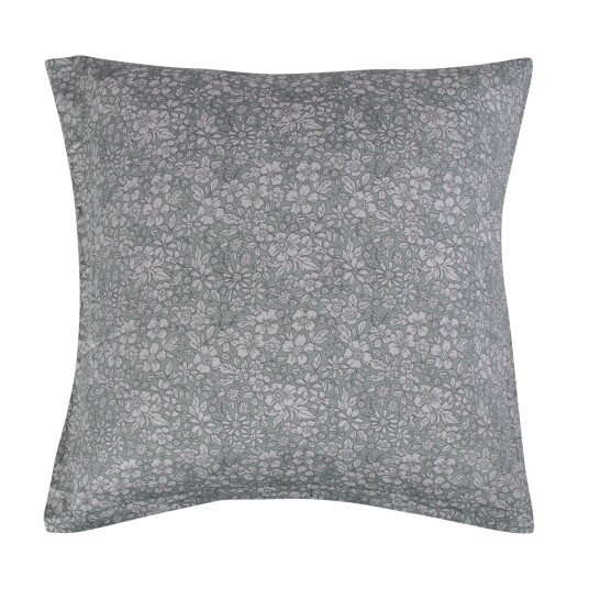 Borg Living Putetrekk - 60x63 cm - 100% Bomullssateng - Small flowers grey