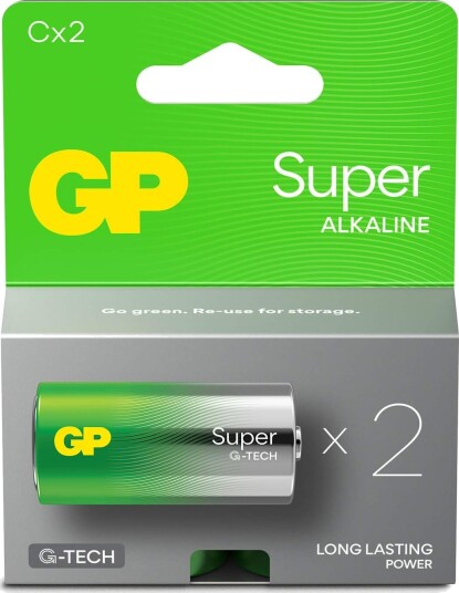 GP Super Alkaline Batteri C LR14 2-pk