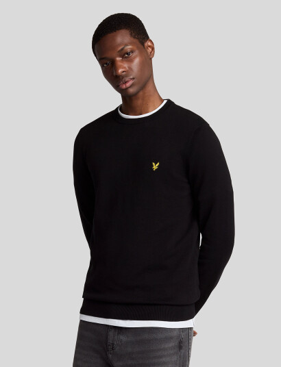 Lyle & Scott Cotton Crew Neck Jumper Black XS