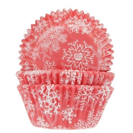 House Of Marie Muffinsformer Snøkrystaller Rød Pk/50 